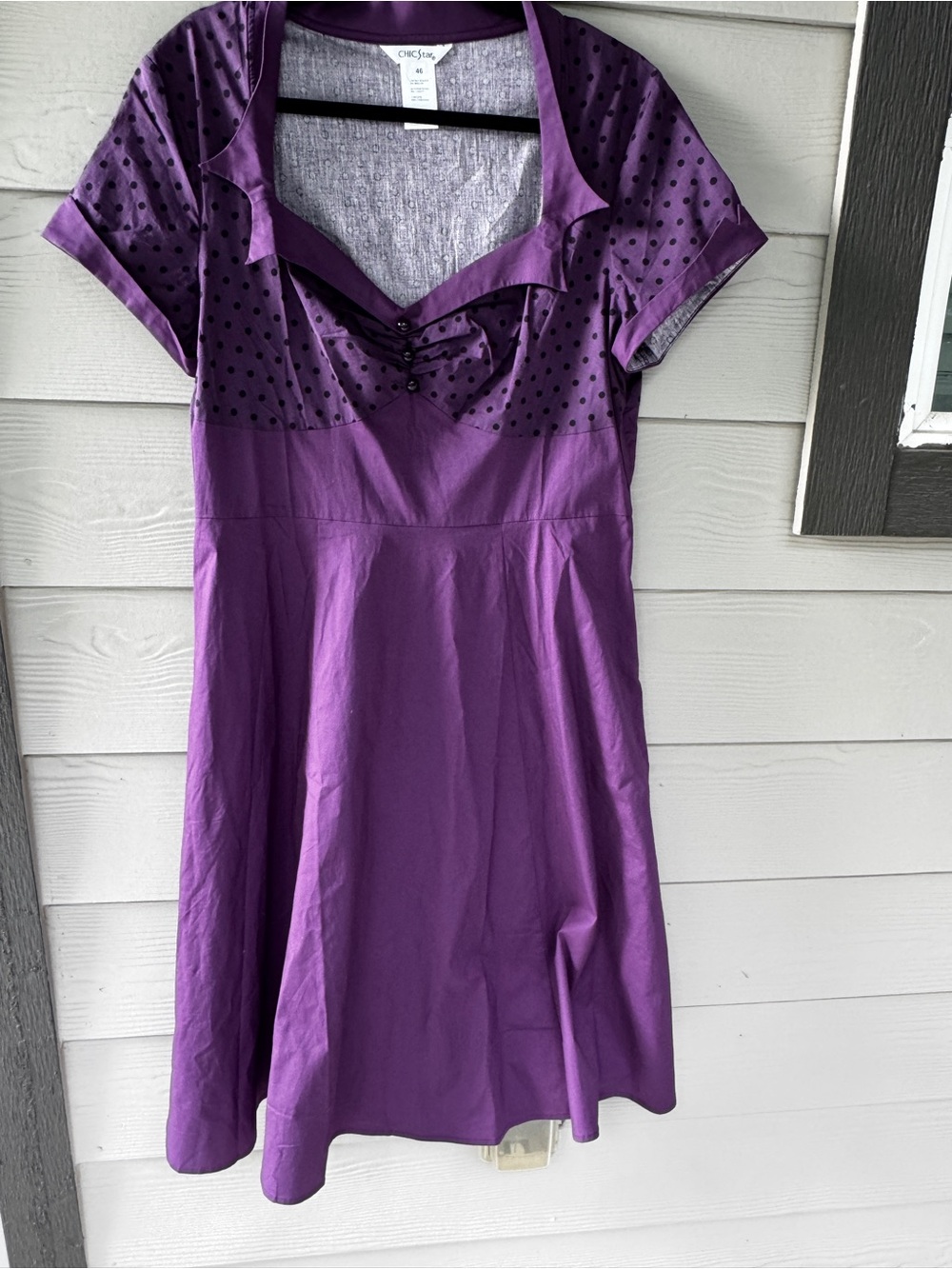 City Chic Purple Polka Dot Fit & Flare Dress whimsygoth rockabilly goth